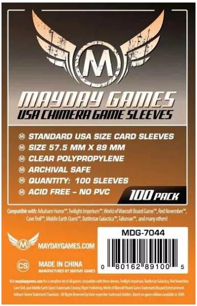 USA Chimera Game Sleeves 57.5 X 89 MM (100 pack)
