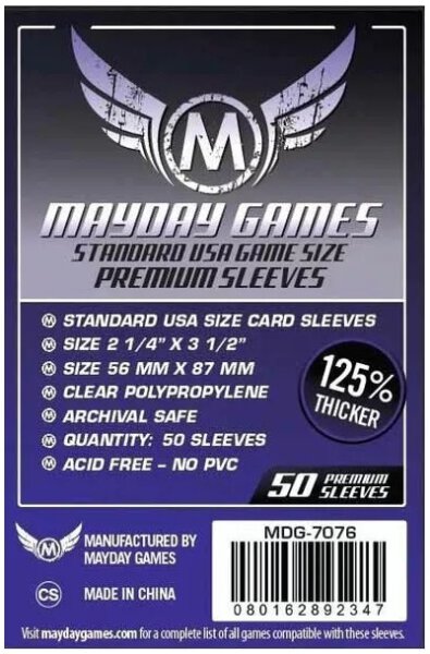 Premium USA Board Game Sleeves 56 MM X 87 MM (50 pack)