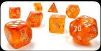 Borealis Polyhedral Blood Orange/white Luminary 7-Die Set...