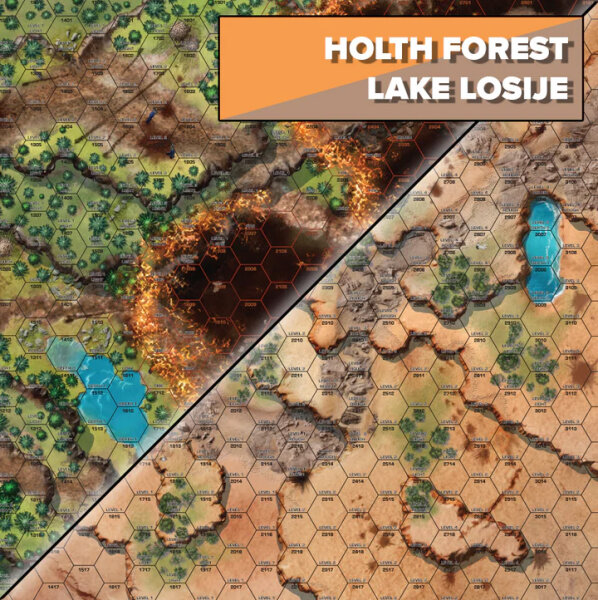 BattleTech Neoprene Battle Mat Tukayyid Holth Forest/Lake Losiye