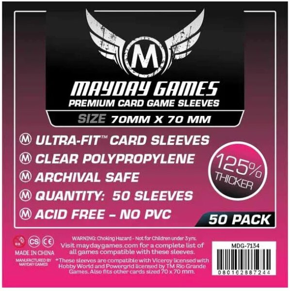Square Card Sleeves - Small (70x70mm) - Premium (50/pack)