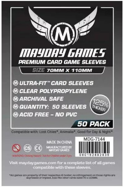 Premium Magnum Silver Sleeve: 70 X 110 MM Sized -&quot;Lost Cities&quot; (pack of 50)