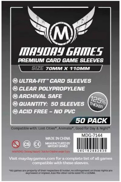Premium Magnum Silver Sleeve: 70 X 110 MM Sized -"Lost Cities" (pack of 50)