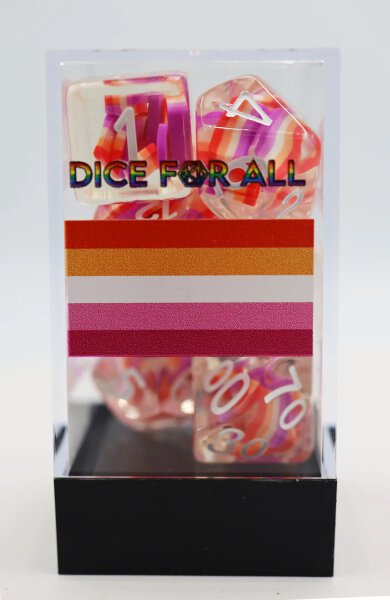 Community Lesbian Flag RPG Dice Set (7)