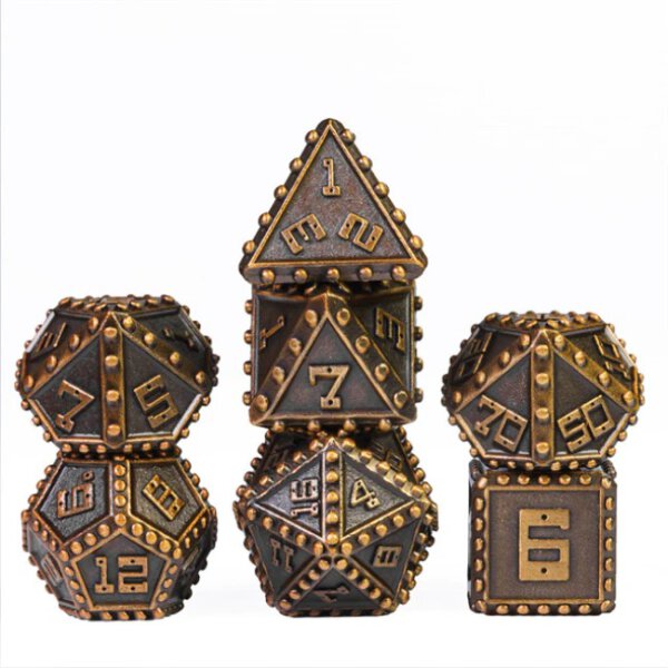 Gold Brigandine Armor RPG Metal Dice Set (7)