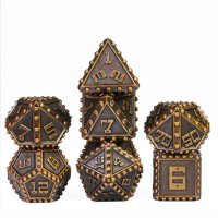 Gold Brigandine Armor RPG Metal Dice Set (7)