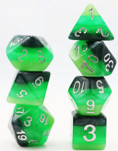 Green Gradient RPG Dice Set (7)