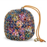 Chainmail Dice Bag Gold &amp; Blue