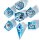 Always Watching Blue Rolling Eyeballs Sharp Edged Dice Set (7)