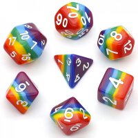 Opaque Rainbow Layer RPG Dice Set (7)