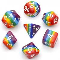 Opaque Rainbow Layer RPG Dice Set (7)