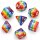Opaque Rainbow Layer RPG Dice Set (7)