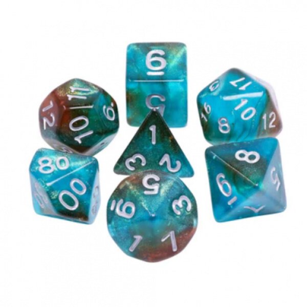Blue Nebula (Glow in the Dark) RPG Dice Set (7)
