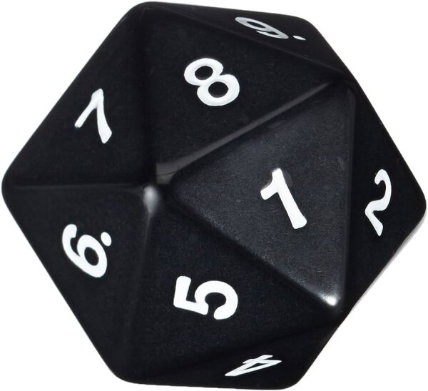 55MM JUMBO D20 Black COUNTDOWN DICE