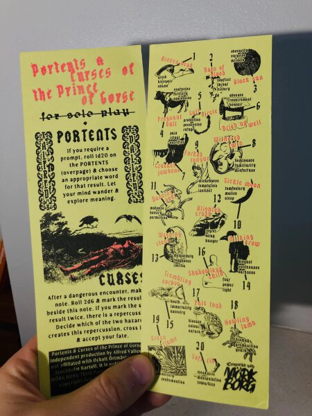 Mörk Borg RPG Portents & Curses
