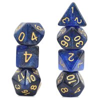 Black & Blue Galaxy RPG Dice Set (7)