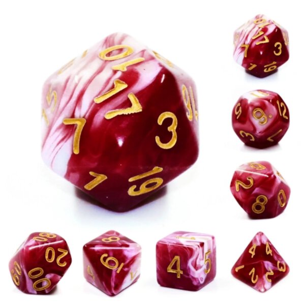 Cherry Cream RPG Dice Set (7)