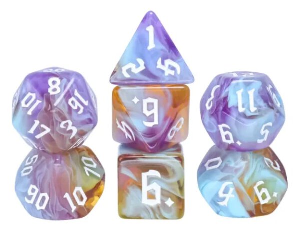 Amethyst Sunset RPG Dice Set (7)