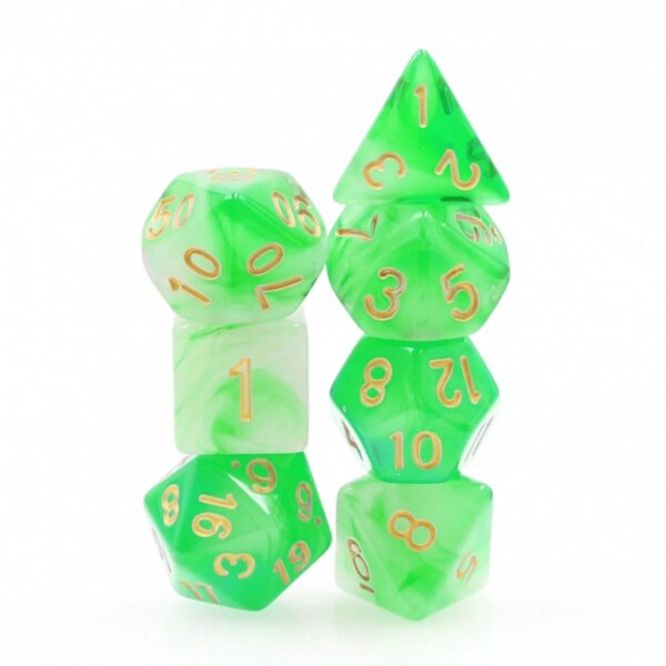 Green Milky RPG Dice Set (7)