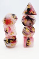 Black and Red Opalescent Jade RPG Dice Set (7)