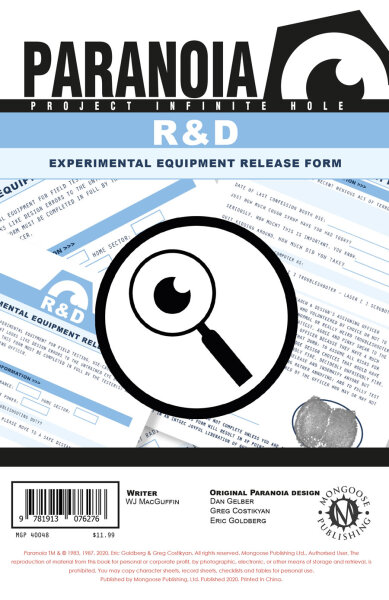 Paranoia The R & D Experimental Equipment Release Form Pad