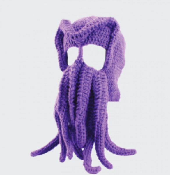 Cthulhu Knitted Ski Mask After Dark Purple