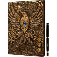 LYNX 3D Faux-Leather Notebook Gold Phoenix