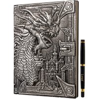 LYNX 3D Faux-leather Notebook Silver Dragon