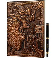 LYNX 3D Faux-Leather Notebook Bronze Dragon