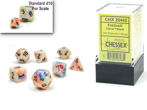 Festive® Mini-Polyhedral Circus™/black 7-Die Set