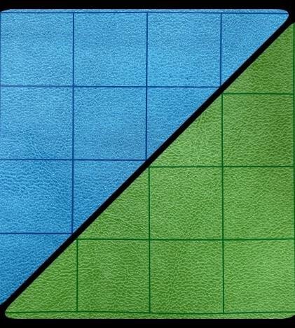 Battlemat™ 1” Reversible Blue-Green Squares (23½” x 26” Playing Surface)