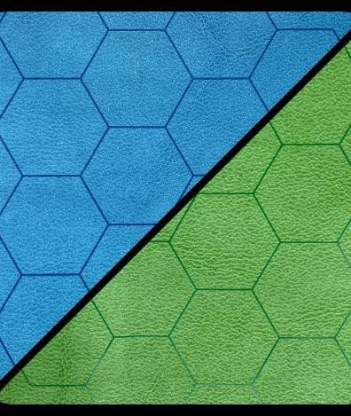 Battlemat™ 1” Reversible Blue-Green Hexes (23½” x 26” Playing Surface)