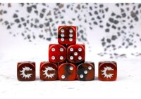 Conquest Logo on Red and Black Dice "First Blood"
