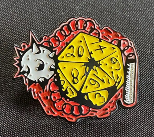Mörg Borg Flail Glow-in-the-Dark Enamel Pin
