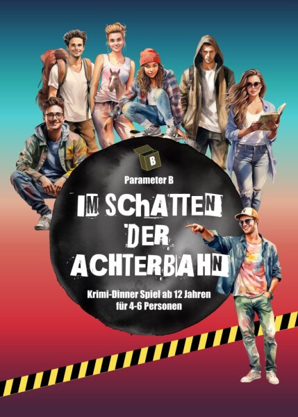 Im Schatten der Achterbahn – Krimi-Dinner Spiel für 4 Personen (deutsch)