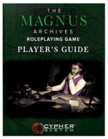 The Magnus Archives RPG Players Guide (Cypher System)...