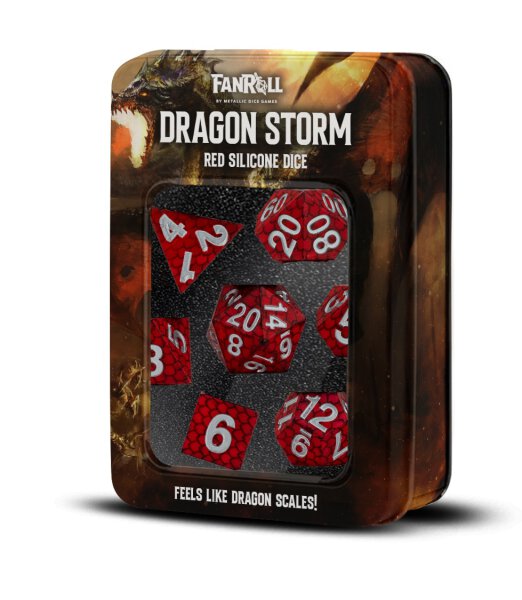 Dragon Storm Silicone Dice Set Red Dragon Scales