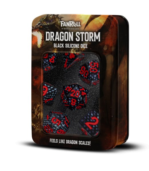 Dragon Storm Silicone Dice Set Black Dragon Scales