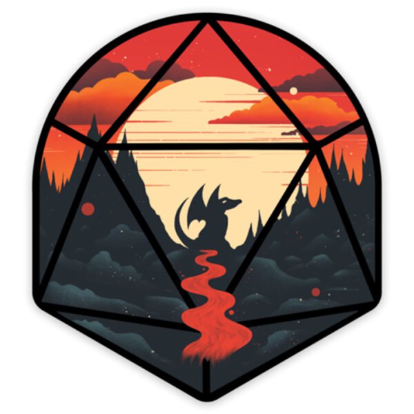 Young Dragon d20 Sticker