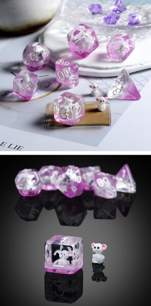 Resin Dice Set (7) Rave Kitty