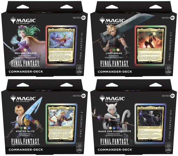MTG - Final Fantasy Commander Deck Display (4 Decks) - (Deutsch)