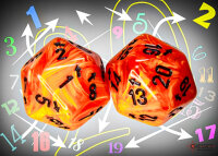 Vortex Orange/black Countup&down d20