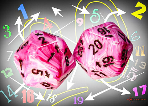 Vortex Pink/black Countup&down d20