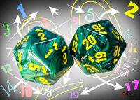 Vortex Malachite/yellow Countup&down d20