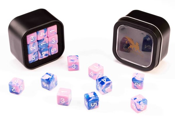 D6 Series 16mm Marble Blue & Pink (18)
