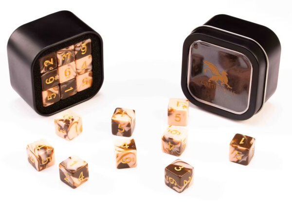D6 Series 16mm Marble Chocolate & Cream (18)