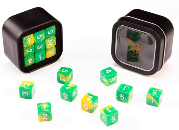 D6 Series 16mm Marble Yellow & Green (18)