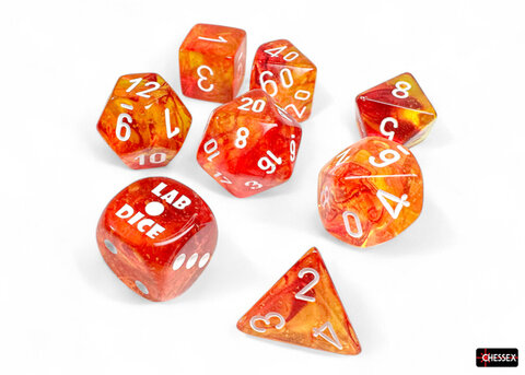 Nebula® Polyhedral Molten™/white Luminary™ 7-Die Set (with bonus die)