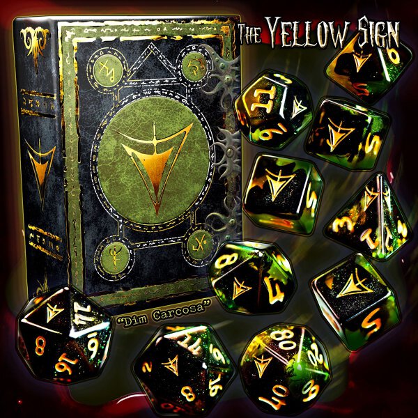 Elder Dice Yellow Sign Dim Carcosa Polyhedral Set (10)