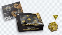 D&D Dragon Scale Metal Dice Set Gold